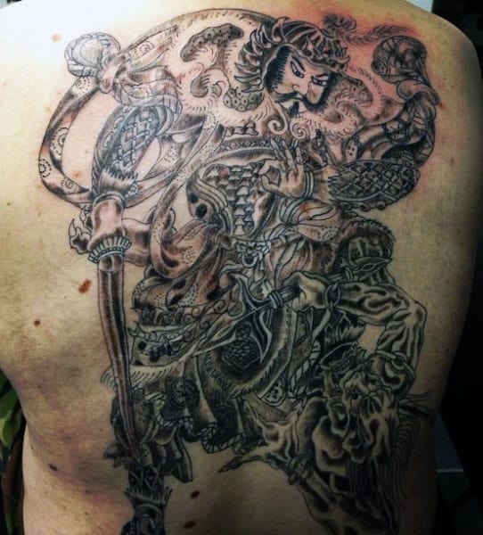 Men's Japanese Samurai Back Tattoos