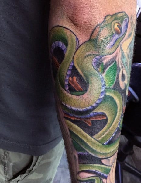 Men's Japanese Snake Tattoo