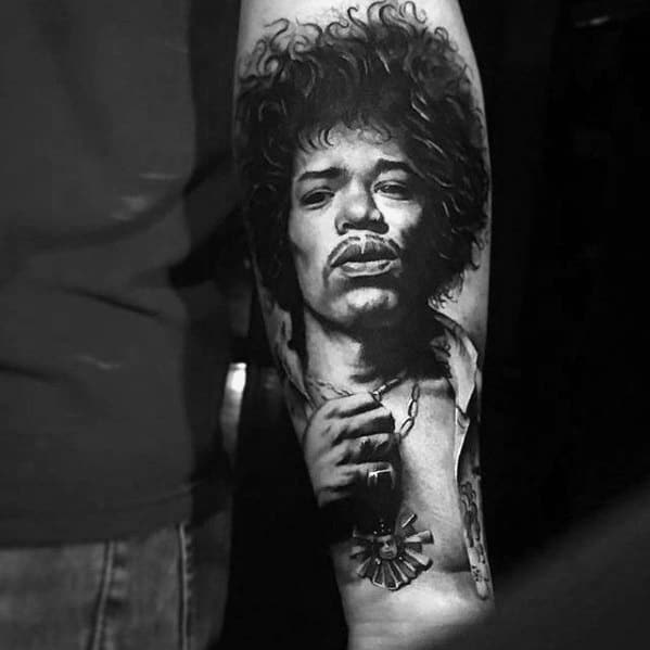 Mens Jimi Hendrix Tattoo Design Inspiration