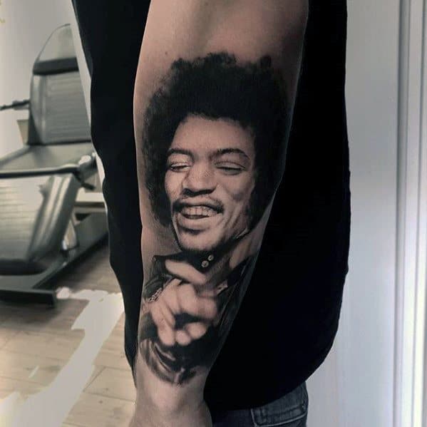 Mens Jimi Hendrix Tattoo
