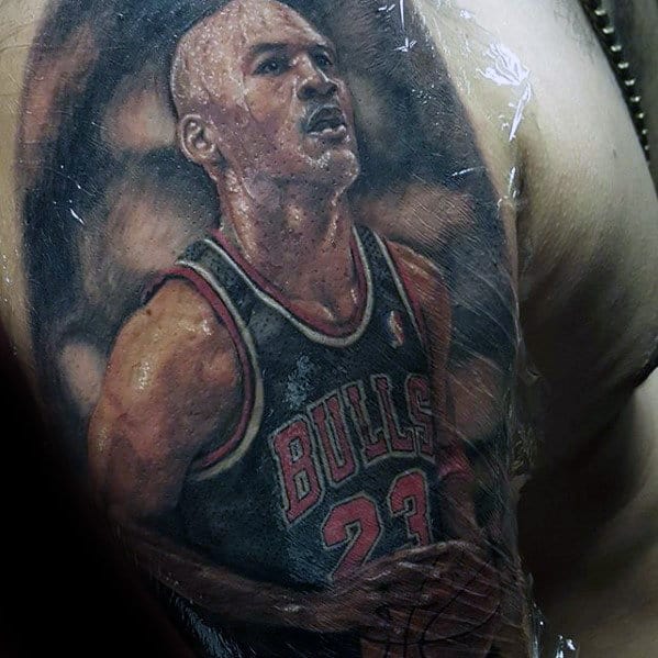 Mens Jordan 23 Chicago Bulls Arm Sleeve Tattoo