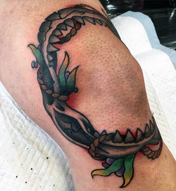 Tattoo uploaded by Kelsey Washburne  Shark jaw in the elbow ditch   Tattoodo