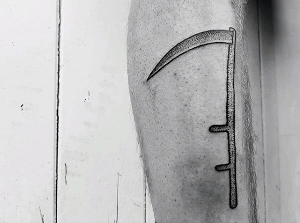 Mens Leg Scythe Awesome Simple Tattoos