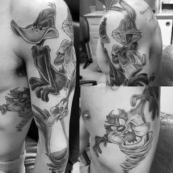 Mens Looney Tunes Tattoo Ideas Arm Shaded