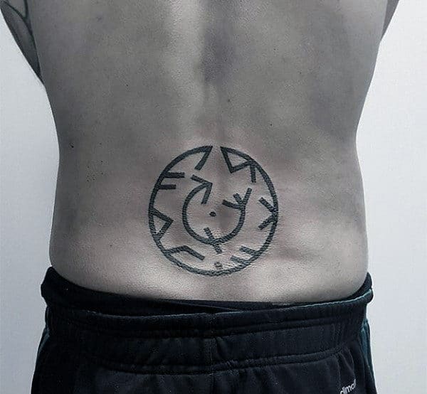 Mens Lower Back Rune Tattoo Designs