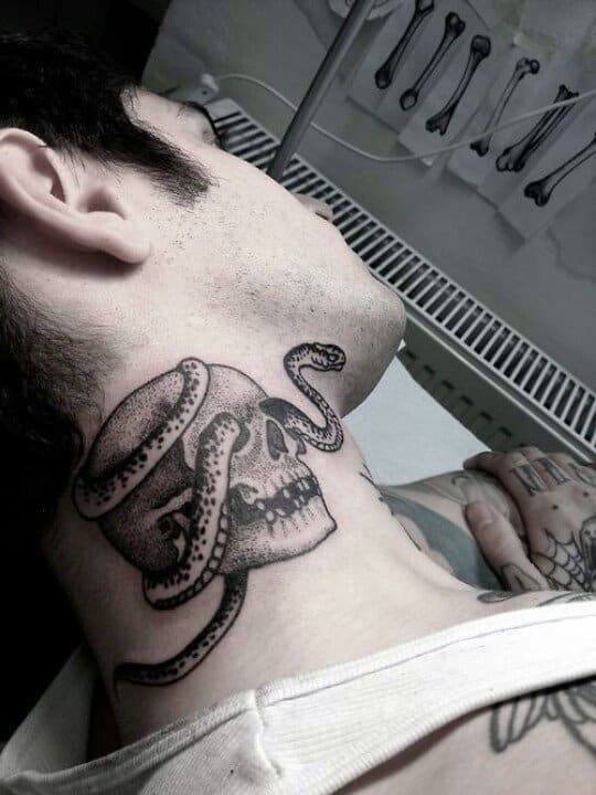 Men's Manly Neck Tattoo