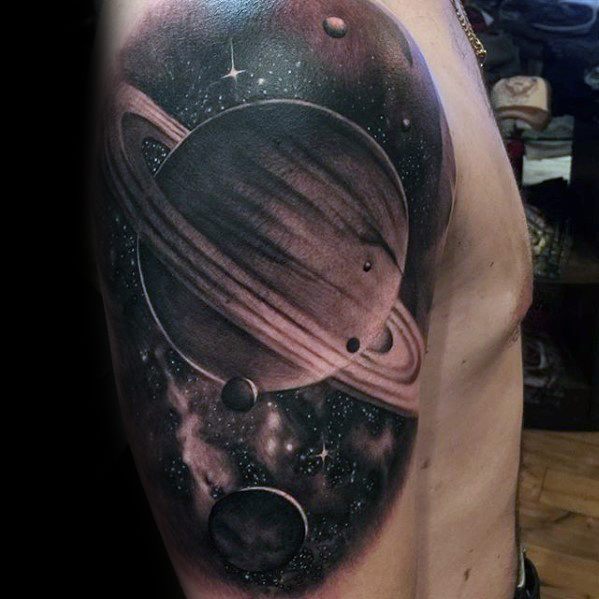 Mens Manly Saturn Tattoo Designs