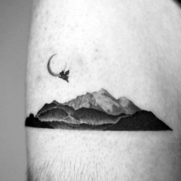 Mens Minimalist Mountain Tattoo Designs