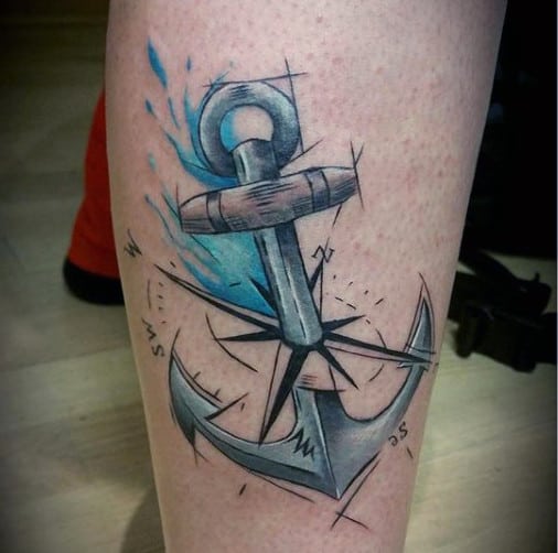 Men's Navy Anchor Tattoo