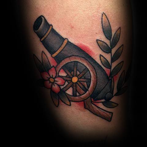 Details 82 american traditional crossed cannon tattoo super hot   ineteachers