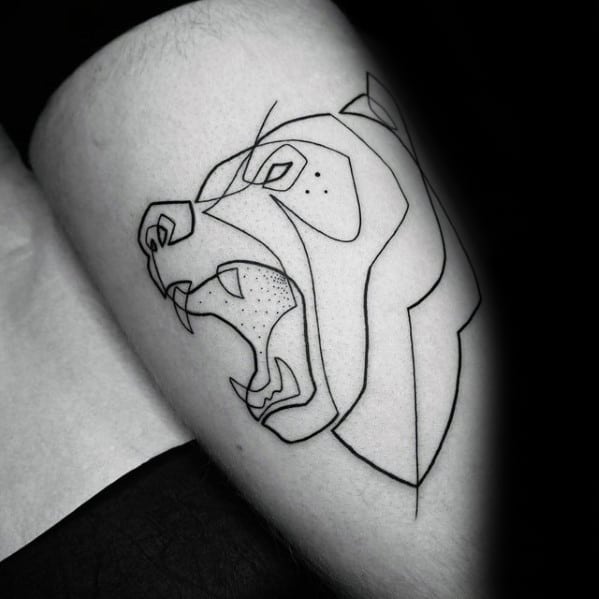 Mens Outline Roaring Bear Tattoo Design Inspiration