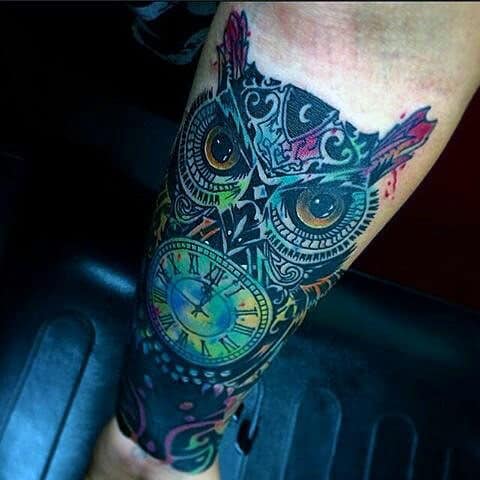 Men's Owl Tattoos On Wrist