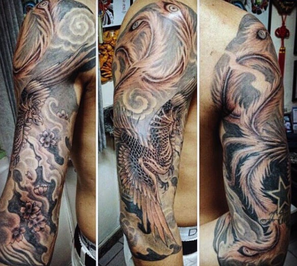 Men's Phoenix Tribal Tattoo