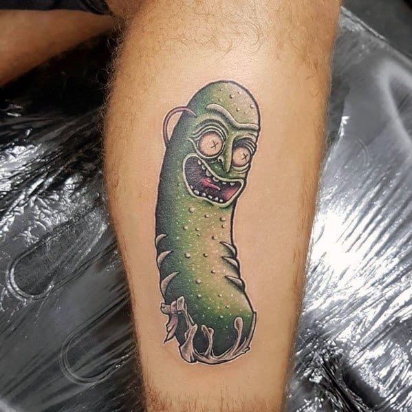 Mens Pickle Rick Tattoo Ideas.