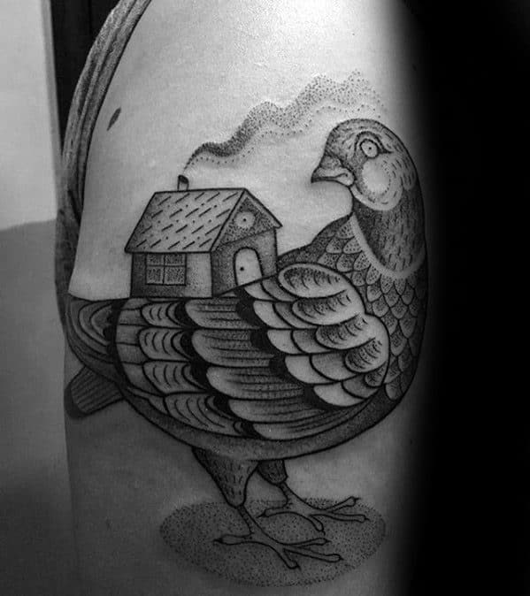 Mens Pigeon Tattoo Design Ideas