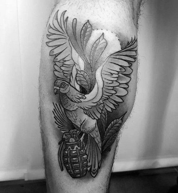 Mens Pigeon Tattoo Design Inspiration