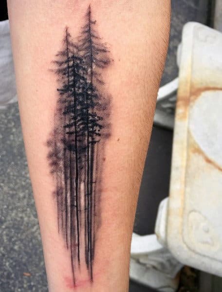 Men's Pine Tree Tattoo Inspiration