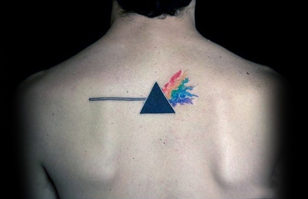 Mens Pink Floyd Dark Side Of The Moon Tattoo Design Inspiration On Upper Back