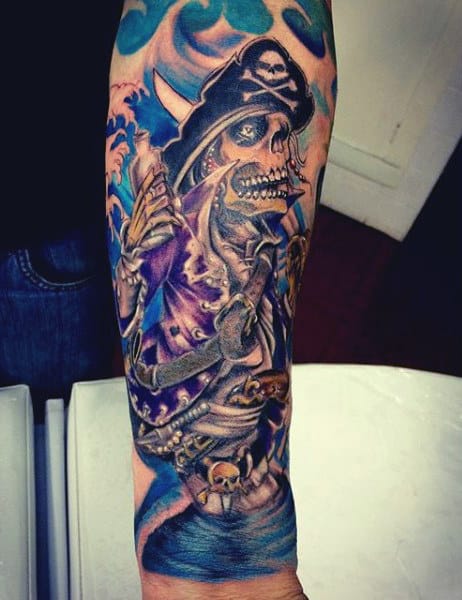 Men's Pirate Tattoo Designs On Wrist