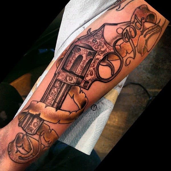Pistol and Revolver Tattoo Designs  TatRing