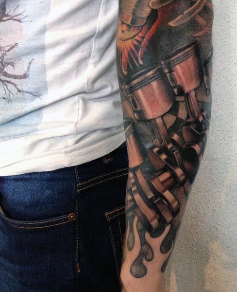 Men's Piston Tattoos Sleeve