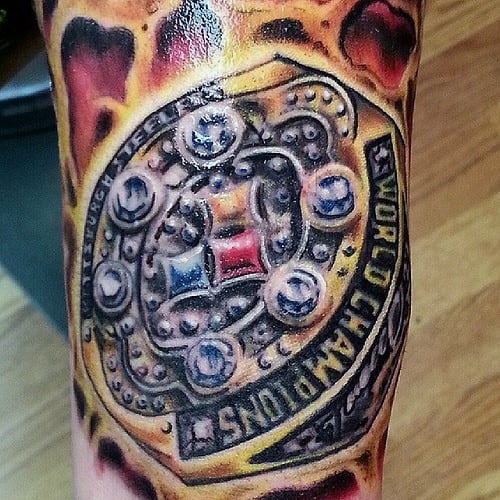 Mens Pittsburgh Steelers World Champions Ring Tattoo Sleeve