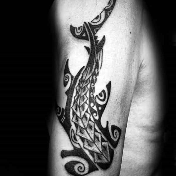 Mens Polynesian Shark Tattoo Design Ideas