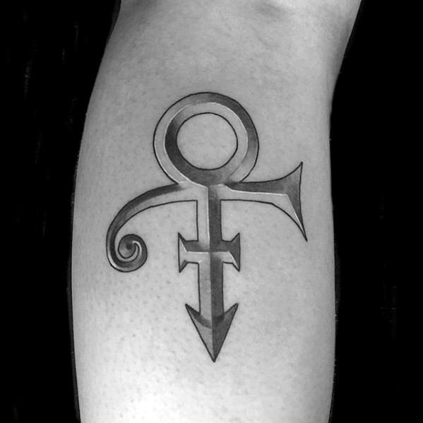 Mens Prince Symbl Leg Tattoo Design Inspiration