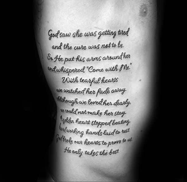 tattoos for men on ribs quotes