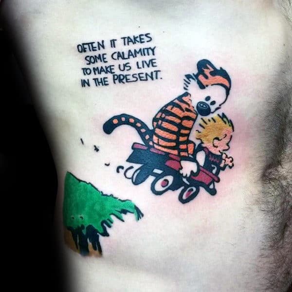 70 Calvin And Hobbes Tattoo Designs For Men - Comic Ideas