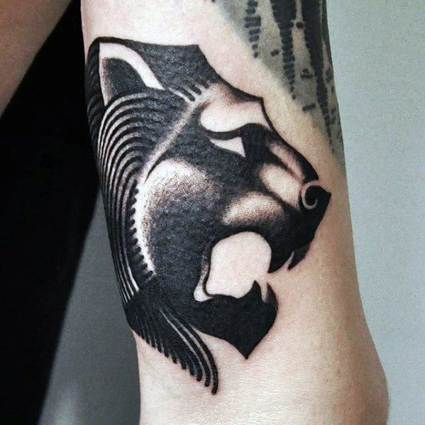 Mens Roaring Lion Awesome Small Inner Arm Bicep Tattoo