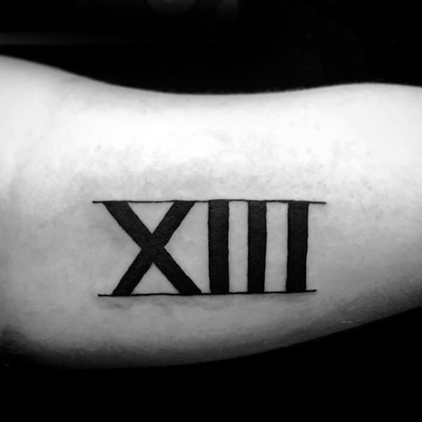 Roman Numeral 13 Tattoo Designs 2