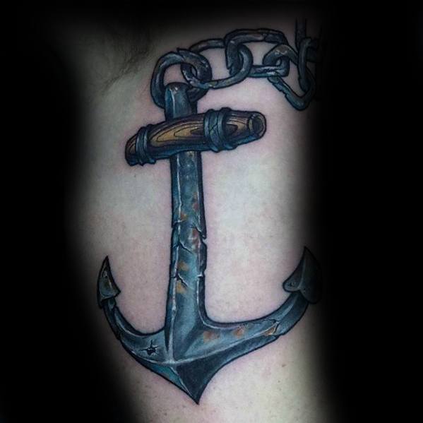 Mens Rusted 3d Inner Arm Bicep Unique Anchor Tattoos