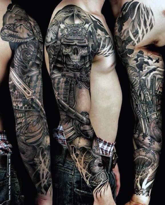 Men's Samurai Sleeves Tattoo