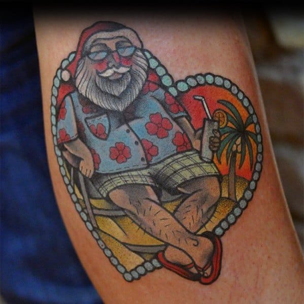 Mens Santa Claus Tattoo Designs