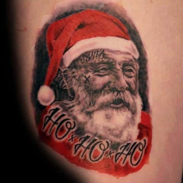Mens Santa Claus Tattoo Ideas