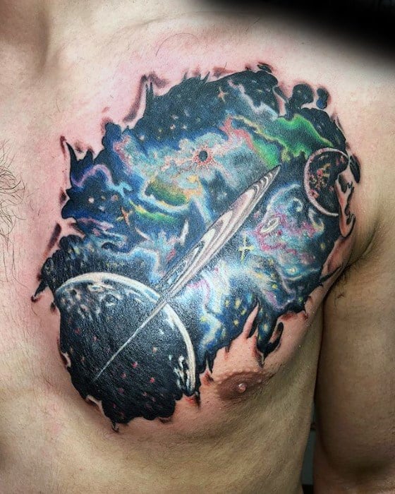 Mens Saturn Tattoo Design Inspiration