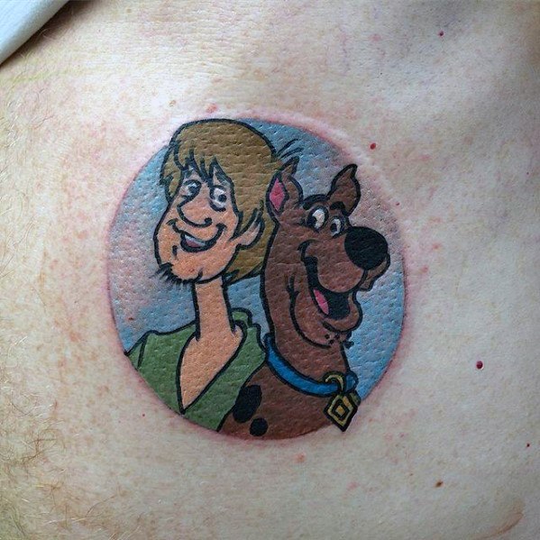 Mens Scooby Doo Dog Back Tattoo Ideas