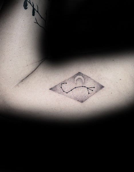 Mens Scorpio Small Constellation Dotwork Inner Arm Tattoo