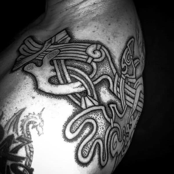 Mens Cool Arm Ragnar Tattoo Design Inspiration