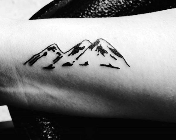 Mountain Peaks Men's Simple And Small Tattoo Designs