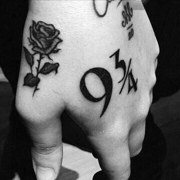 Mens Simple Hand Rose Flower Tattoo Design Inspiration