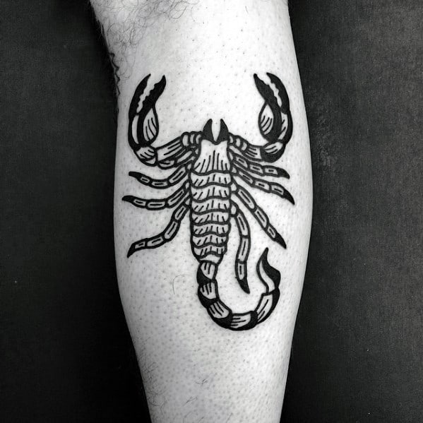 Mens Simple Leg Scorpion Tattoo Ideas
