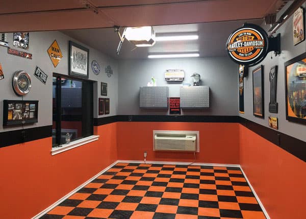 Mens Small Garage Paint Ideas Orange And Black