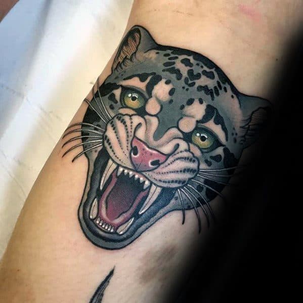 Mens Snow Leopard Tattoo Design Ideas