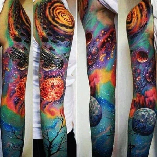 Mens Spectacular Universe Tattoo Sleeve