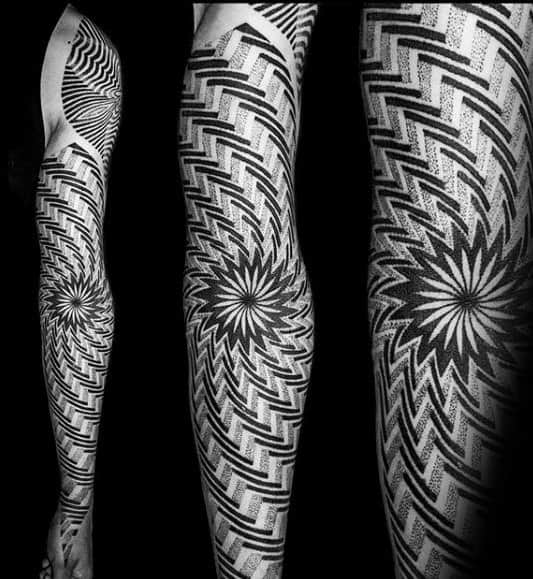 mens-spiral-optical-illusion-tattoo-geometric-sleeve-design