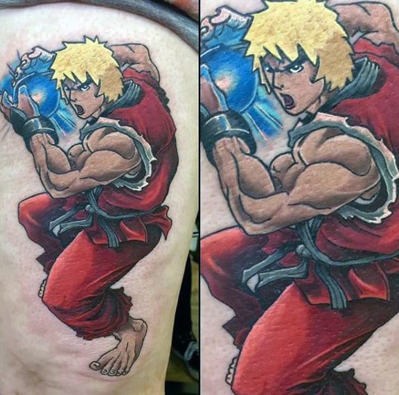 40 Street Fighter Tattoo Designs For Men - Video Game Ink Ideas