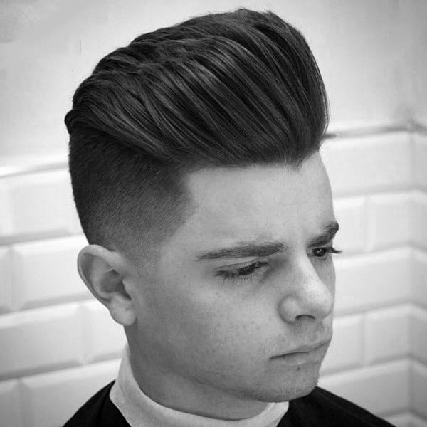 Mens Taper Fade With Long Hair On Top Quiff