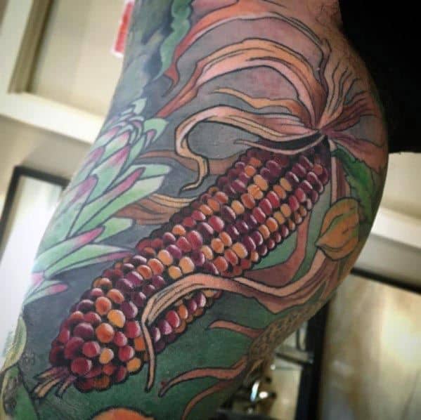 Mens Tattoo Designs Corn Themed On Arm
